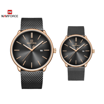 NAVIFORCE 3012 Водонепроницаемые наручные часы для пары Модные спортивные наручные часы со стальным ремешком